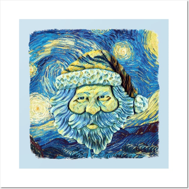 Santa Van Gogh Style Wall Art by todos